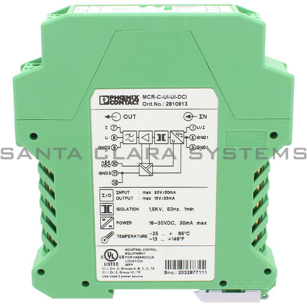 Phoenix Contact 2810939 3-Way Isolating Amplifier |  MCR-C-UI-UI-DCI-NC Product Image