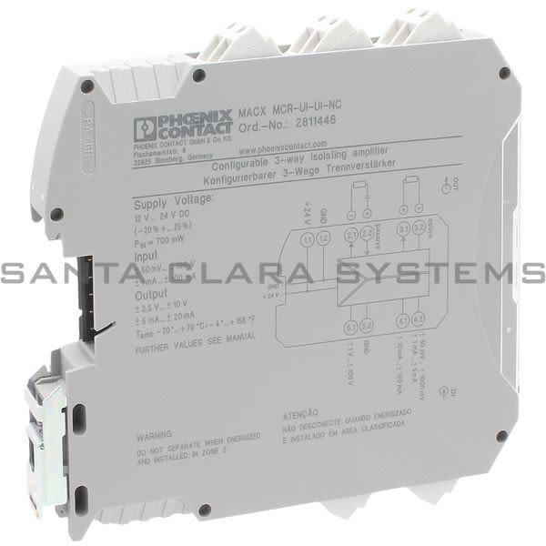 Phoenix Contact 2811446 3-Way Isolating Amplifier | MACX MCR-UI-UI-NC Product Image