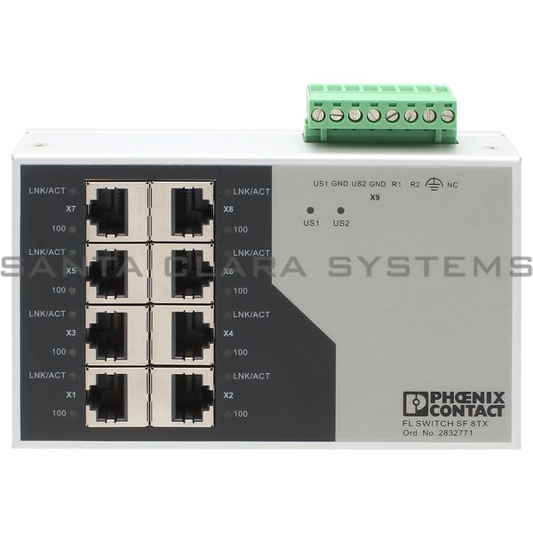 Phoenix Contact 2832771 Industrial Ethernet Switch - FL SWITCH SF 8TX Product Image