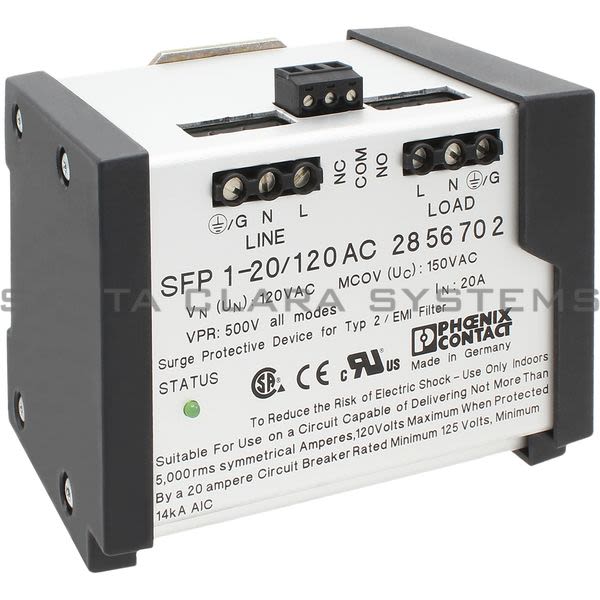Phoenix Contact 2856702 Surge Protector | SFP 1-20/120AC Product Image