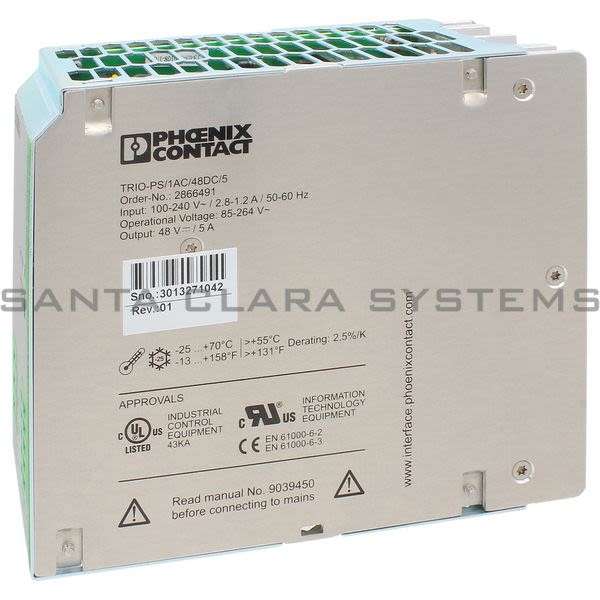 Phoenix Contact 2866491 Power supply unit - TRIO-PS/1AC/48DC/ 5 Product Image
