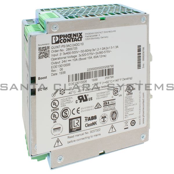 Phoenix Contact 2866705 Power Supply | Quint-PS/3AC/24DC/10 Product Image