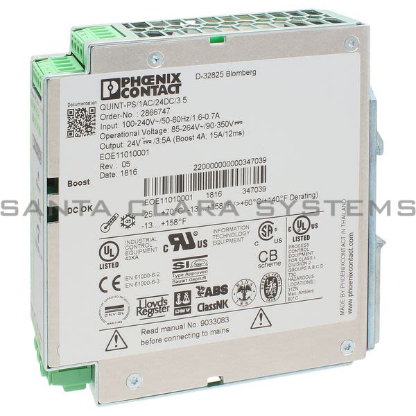 Phoenix Contact 2866747 Power Supply | Quint-PS-1AC/24DC/3.5 Product Image