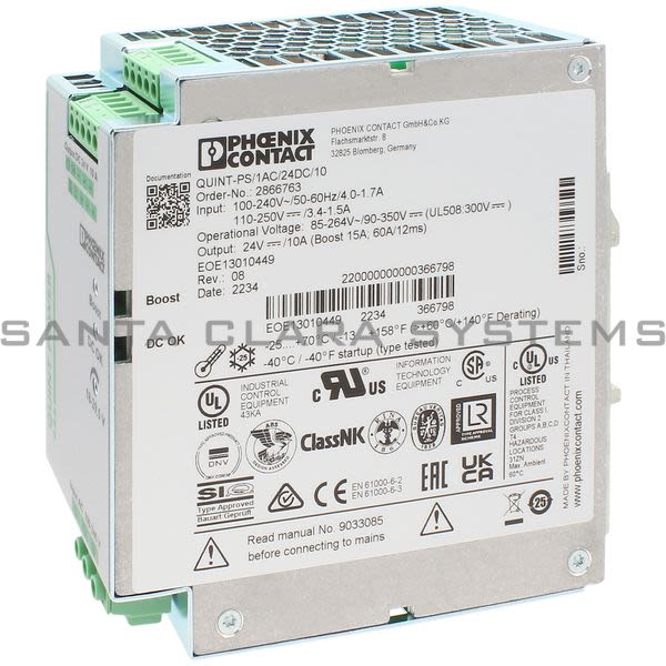 Phoenix Contact 2866763 Power Supply | Quint-PS/1AC/24DC/10 Product Image