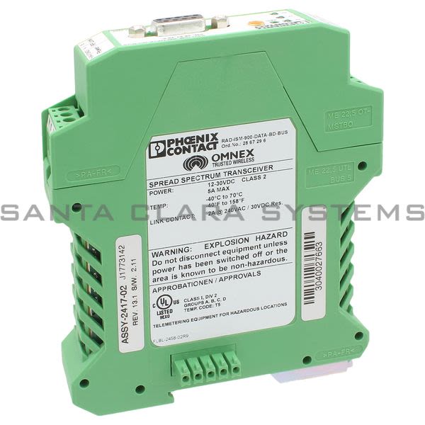 Phoenix Contact 2867296 Wireless module - RAD-ISM-900-DATA-BD-BUS Product Image