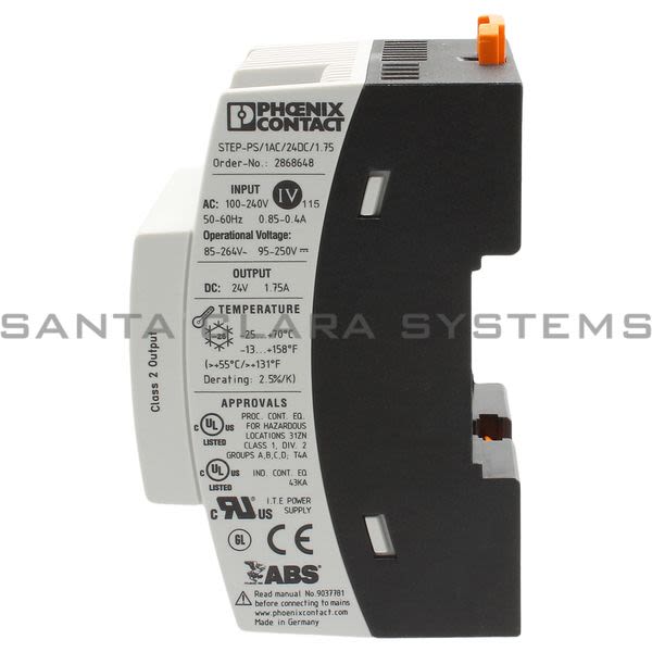 Phoenix Contact 2868648 Power Supply Unit - STEP-PS/ 1AC/24DC/1.75 Product Image