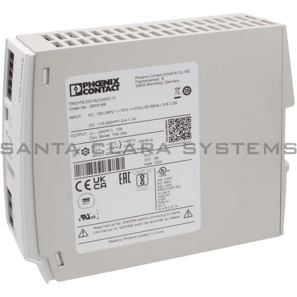 Phoenix Contact 2903149 Power supply unit - TRIO-PS-2G/1AC/24DC/10 Product Image