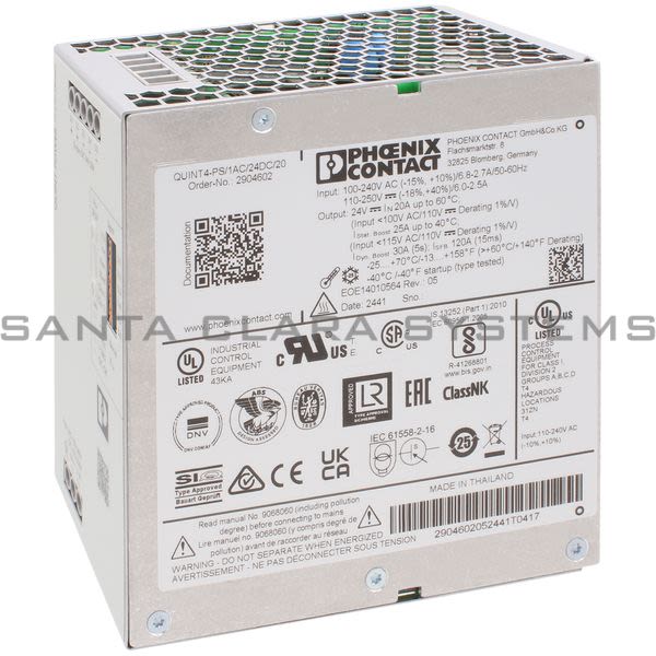 Phoenix Contact 2904602 Power Supply | QUINT4-PS/1AC/24DC/20 Product Image