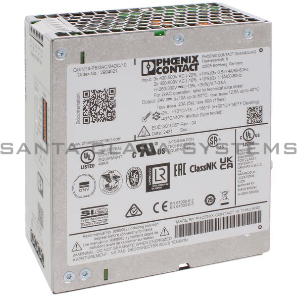 Phoenix Contact 2904621 Power supply unit - QUINT4-PS/3AC/24DC/10 Product Image