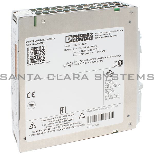 Phoenix Contact 2907066 Uninterruptible Power Supply (UPS) | QUINT4-UPS/24DC/24DC/10 Product Image