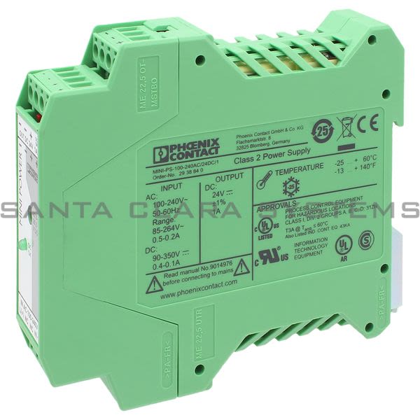 2938840 Phoenix Contact Power Supply MiniPS100240AC/24DC/1 Santa