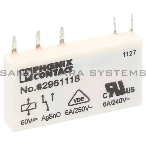 Phoenix Contact 2961118 Miniature Relay | Rel-MR-60DC/21 Product Image