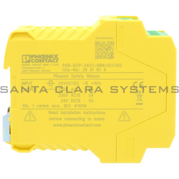 Phoenix Contact 2981839 Coupling Relay - PSR-SCP- 24UC/URM/3X1/3X2 Product Image