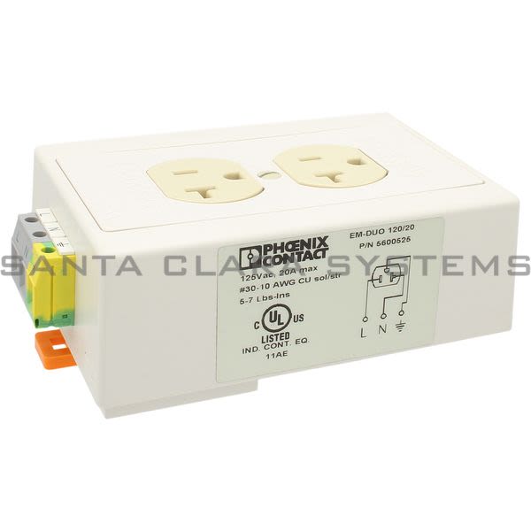 Phoenix Contact 5600525 Double Socket | EM-Duo 120/20 Product Image