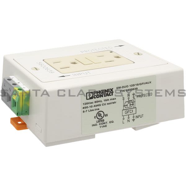 Phoenix Contact 5600639 Socket - EM-DUO 120/15/GFI/AUX Product Image