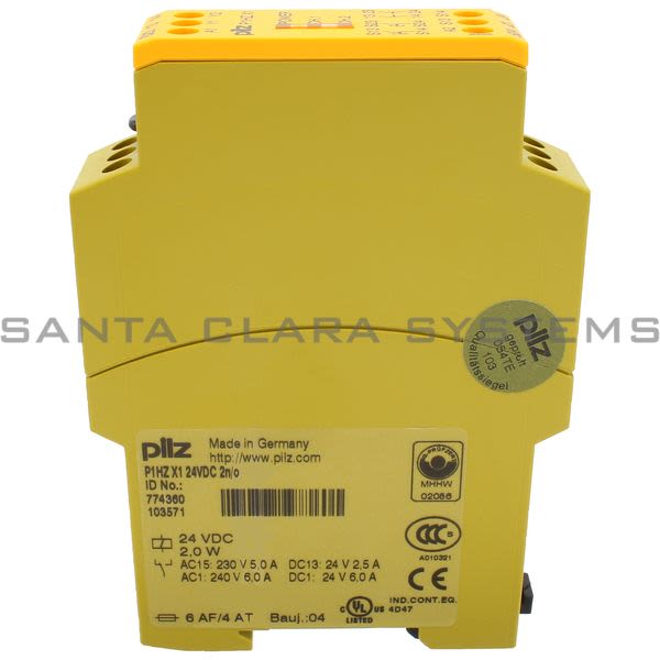 Pilz P1HZX124VDC2N-O-774360 Safety relay (standalone) Inputs: 1 N/O, 1 N/C per pushbutton Outputs: 2 N/O UB 24 V DC, width: 22.5 mm, plug-in termina Product Image