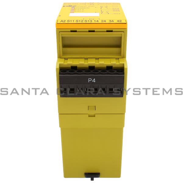 Pilz P2HZX1P24VAC3N-O1N-C2SO-777330 Safety relay (standalone) Inputs: 1 N/O, 1 N/C per pushbutton Outputs: 3 N/O, 1 N/C, 2 semiconductor UB 24 V AC, width: Product Image