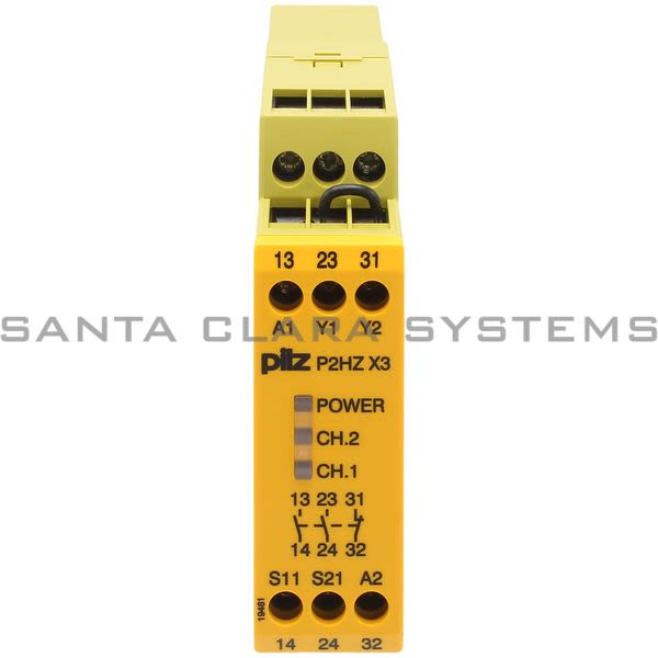 Pilz P2HZX324VDC2N-O1N-C-774350 Safety relay (standalone) Inputs: 1 N/O, 1 N/C per pushbutton Outputs: 2 N/O, 1 N/C UB 24 V DC, width: 22.5 mm, plug-in Product Image