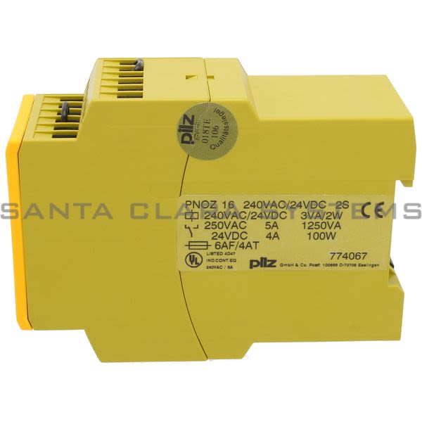 Pilz PNOZ16240VAC-24VDC2S-774067 Safety relay (standalone) Inputs: 1- / 2-channel wiring with detection of shorts across contacts Outputs: 2 N/O UB 240 V Product Image