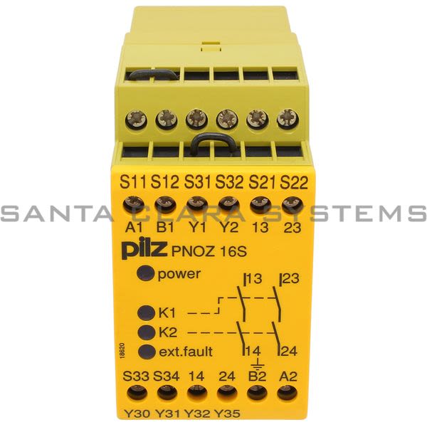 Pilz PNOZ16S110VAC24VDC2N-O2SO-774073 Safety relay (standalone) Inputs: 1- / 2-channel wiring with detection of shorts across contacts Outputs: 2 N/O, 2 semic Product Image
