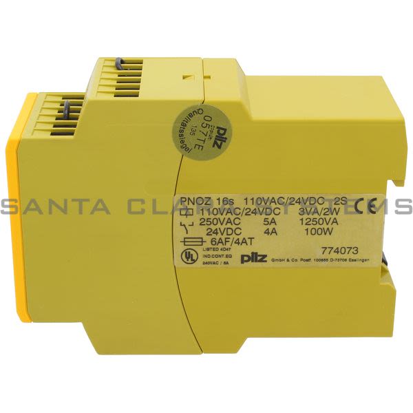 Pilz PNOZ16S110VAC24VDC2N-O2SO-774073 Safety relay (standalone) Inputs: 1- / 2-channel wiring with detection of shorts across contacts Outputs: 2 N/O, 2 semic Product Image