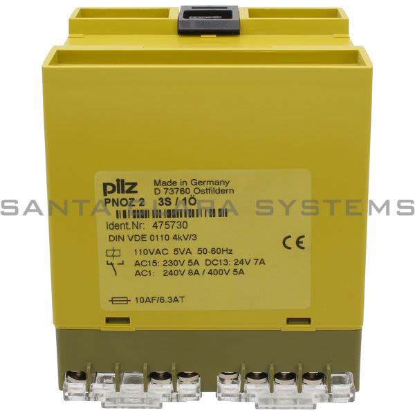 Pilz PNOZ23S-1O-475730 Safety Relay One Channel 110 VAC Product Image