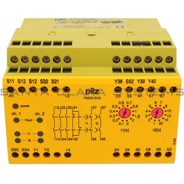 Pilz PNOZ2VQ3S2SZ-1O-774013 Safety relay (standalone) Inputs: 1-/2-channel wiring with/without detection of shorts across contacts. Outputs: 3 N/O, Product Image