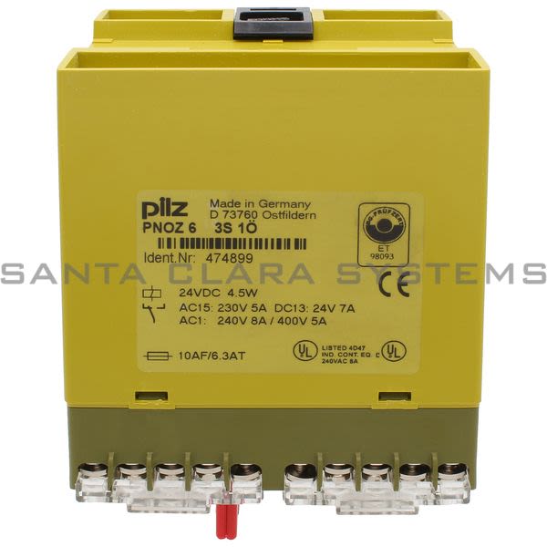 Pilz PNOZ63S1O-474899 Safety Relay Product Image