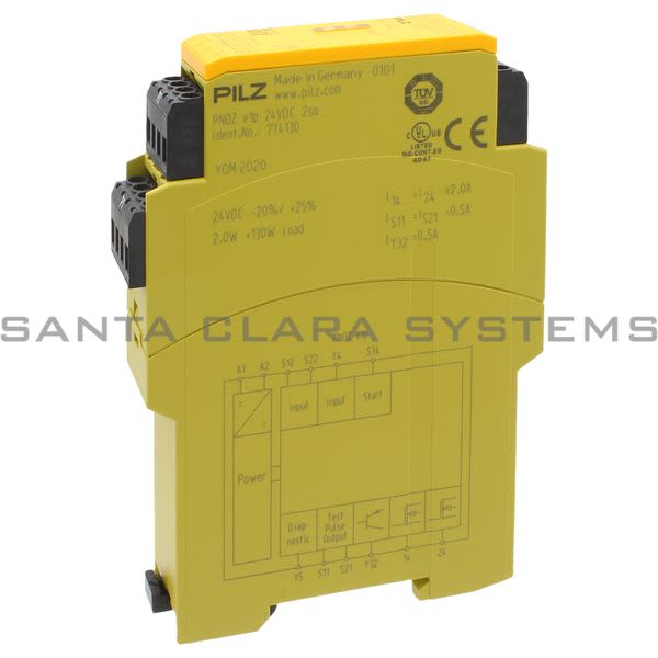 Pilz PNOZE1P24VDC2SO-774130 Safety relay (standalone) Inputs: 1-/2-channel wiring with/without detection of shorts across contacts Outputs: 2 safety Product Image