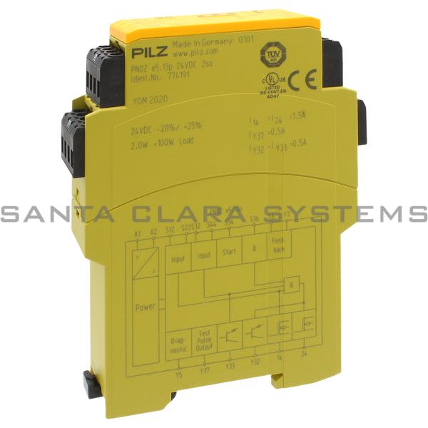 Pilz PNOZE5.13P24VDC2SO-774191 Safety relay (standalone) Inputs: 1-/2-channel wiring without detection of shorts across contacts Outputs: 2 safety outp Product Image