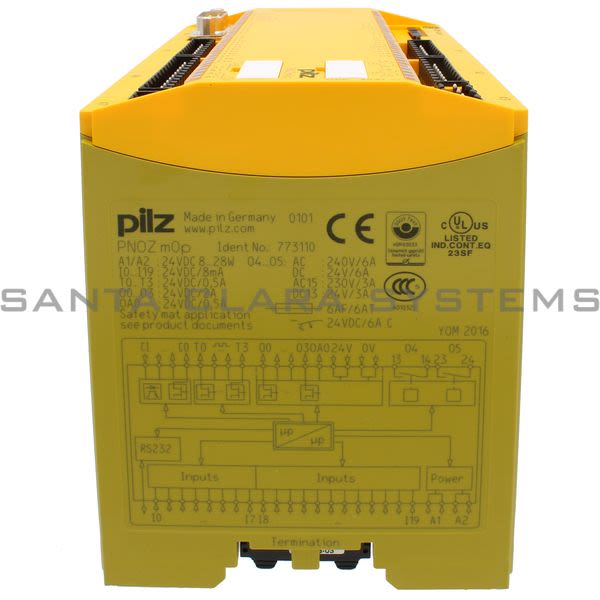 Pilz PNOZM0P-773110 Configurable safety system  base module not expandable, 20 safe digital inputs, 4 safe semiconductor outputs, 2 safe rel Product Image
