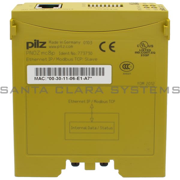 Pilz PNOZMC8P-773730 Configurable safety system  expansion module Communication interface Ethernet/IP, Modbus TCP. Product Image