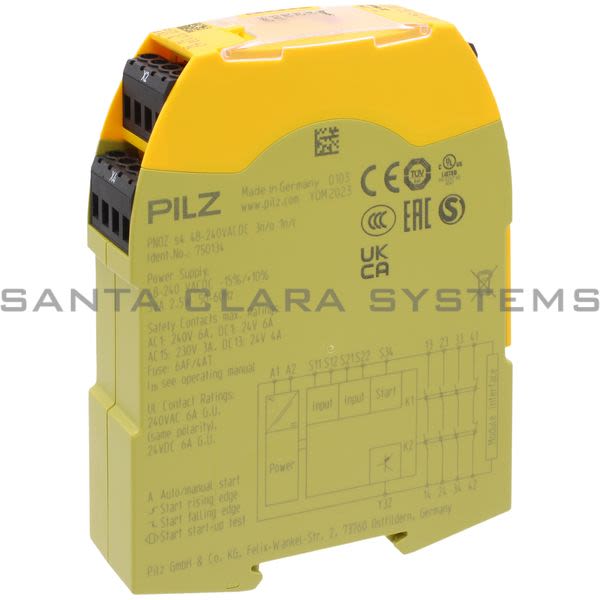 Pilz PNOZS448-240VACDC3N-O1N-C-750134 Safety relay (standalone) Inputs: 1-/2-channel wiring with/without detection of shorts across contacts Outputs: 3 N/O, 1 Product Image