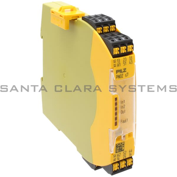 Pilz PNOZS7C24VDC4N-O1N-C-751107 Safety relay (standalone) Outputs: 4 N/O, 1 N/C. UB 24 V DC, width: 17.5 mm, Plug-in spring-loaded terminals. Contact bl Product Image