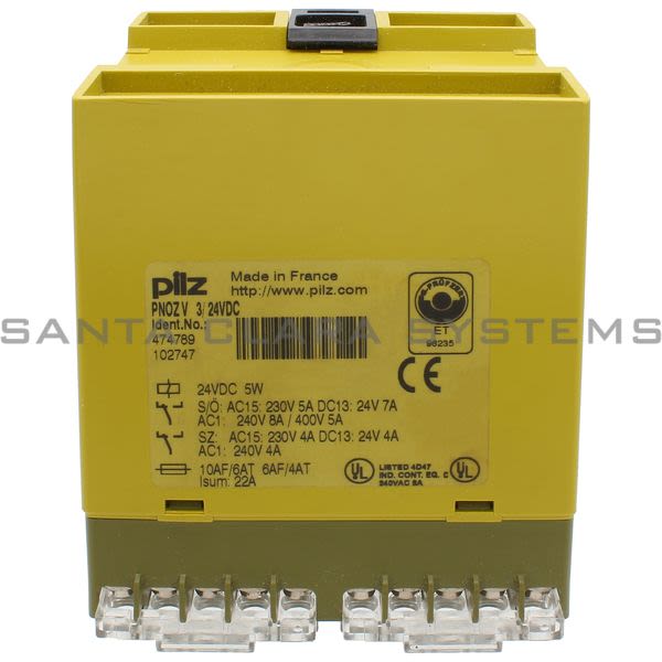Pilz PNOZV3-24VDC-474789 Safety Relay Product Image
