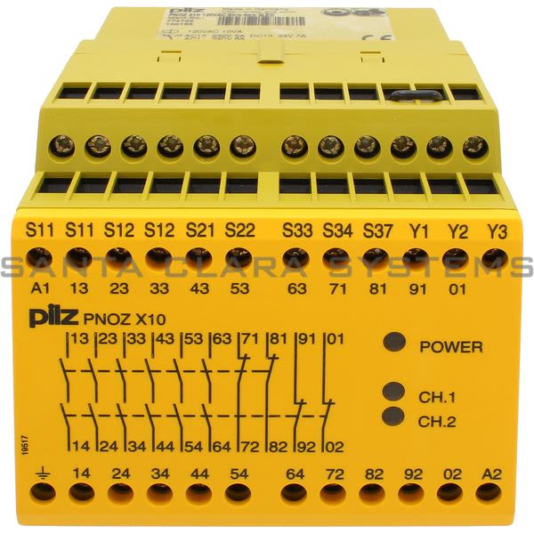 Pilz PNOZX10120VAC6N-O4N-C3LED-774705 Safety Relay Product Image