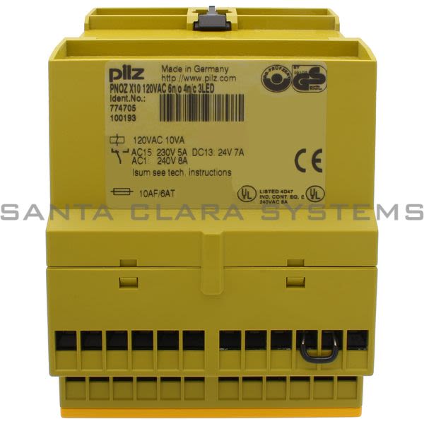 Pilz PNOZX10120VAC6N-O4N-C3LED-774705 Safety Relay Product Image