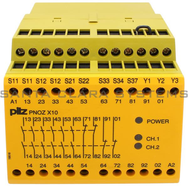 Pilz PNOZX1024VDC6N-O4N-C3LED-774709 Safety relay (standalone) Inputs: 1-/2-channel wiring with/without detection of shorts across contacts Outputs: 6 N/O, 4 Product Image