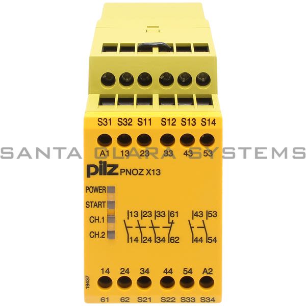Pilz PNOZX1324VDC5N-O1N-C-774549 Safety relay (standalone) Inputs: 1-/2-channel wiring with/without detection of shorts across contacts Outputs: 5 N/O, 1 Product Image