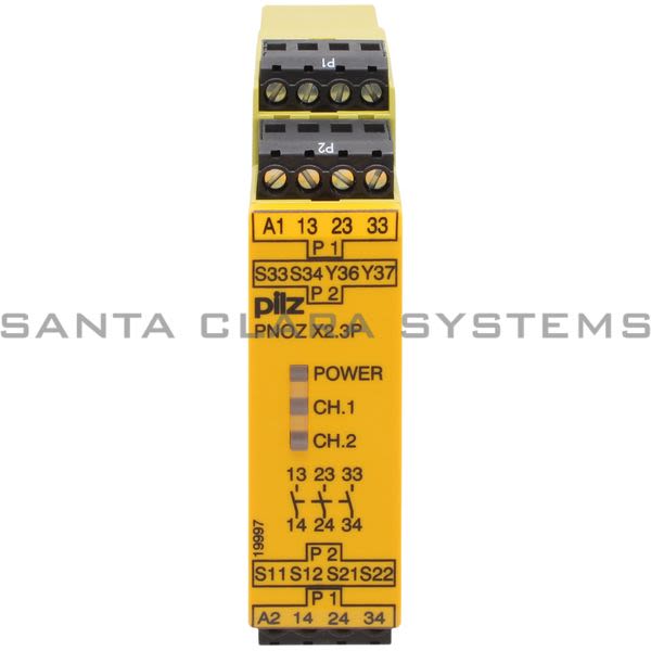 Pilz PNOZX2.3P24VACDC3N-O-777304 Safety relay (standalone) Inputs: 1- / 2-channel wiring with detection of shorts across contacts Outputs: 3 N/O. Automat Product Image
