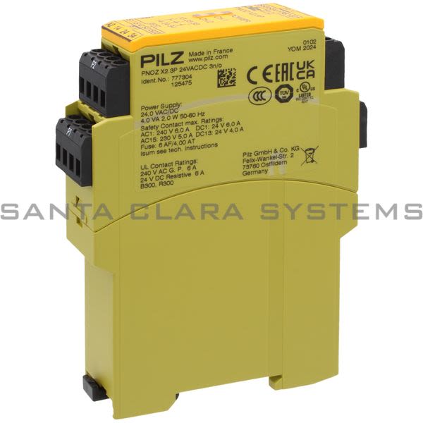 Pilz PNOZX2.3P24VACDC3N-O-777304 Safety relay (standalone) Inputs: 1- / 2-channel wiring with detection of shorts across contacts Outputs: 3 N/O. Automat Product Image