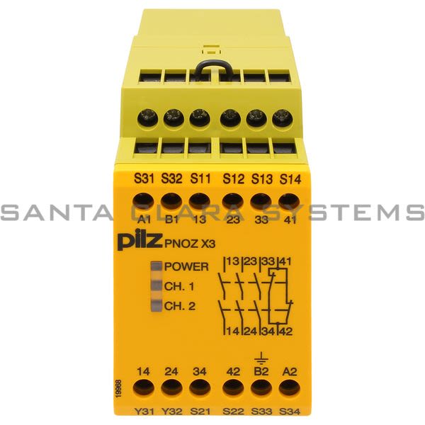 Pilz PNOZX3120VAC24VDC3N-O1N-C1SO-774316 Safety relay (standalone) Inputs: 1- / 2-channel wiring with detection of shorts across contacts Outputs: 3 N/O, 1 N/C, Product Image
