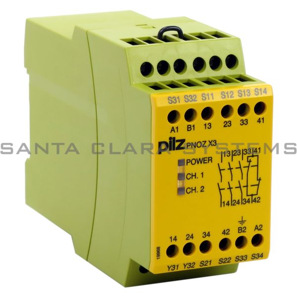 Pilz PNOZX324VAC24VDC3N-O1N-C1SO-774310 Safety relay (standalone) Inputs: 1- / 2-channel wiring with detection of shorts across contacts Outputs: 3 N/O, 1 N/C, Product Image
