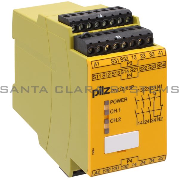 Pilz PNOZX3P24VDC24VAC3N-O1N-C1SO-777310 Safety relay (standalone) Inputs: 1-/2-channel wiring with/without detection of shorts across contacts Outputs: 3 N/O, 1 Product Image