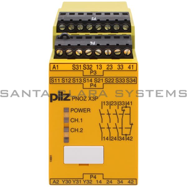 Pilz PNOZX3P24VDC24VAC3N-O1N-C1SO-777310 Safety relay (standalone) Inputs: 1-/2-channel wiring with/without detection of shorts across contacts Outputs: 3 N/O, 1 Product Image