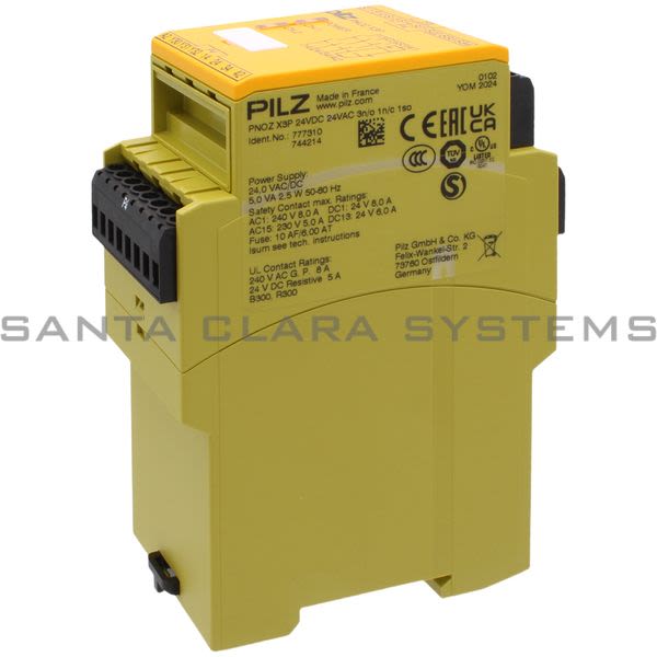 Pilz PNOZX3P24VDC24VAC3N-O1N-C1SO-777310 Safety relay (standalone) Inputs: 1-/2-channel wiring with/without detection of shorts across contacts Outputs: 3 N/O, 1 Product Image