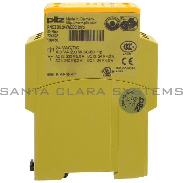 Pilz PNOZX524VACDC2N-O-774325 Safety relay (standalone) Inputs: 1-/2-channel wiring without detection of shorts across contacts Outputs: 2 N/O. Automa Product Image