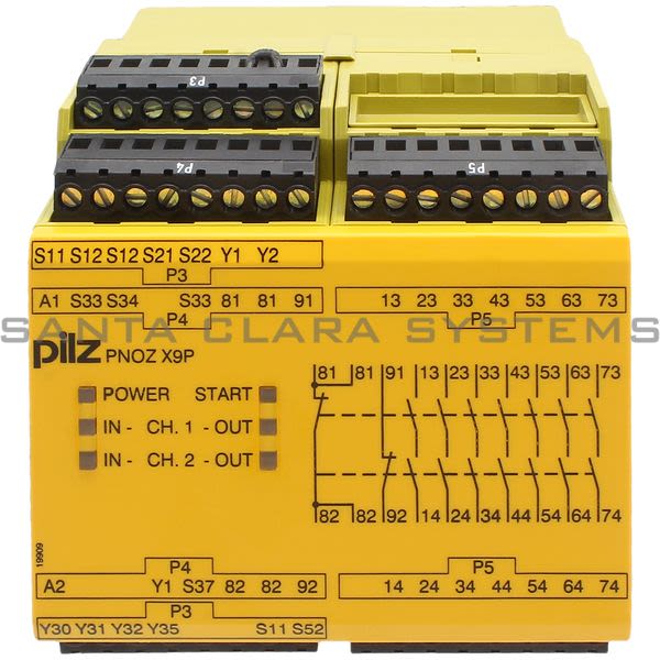 Pilz PNOZX9P24VDC7N-O2N-C2SO-777609 Safety relay (standalone) Inputs: 1-/2-channel wiring with/without detection of shorts across contacts Outputs: 7 N/O, 2 Product Image