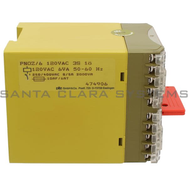 Pilz PNOZ-6120VAC3S1O-474906 Safety Relay, 120VAC Product Image