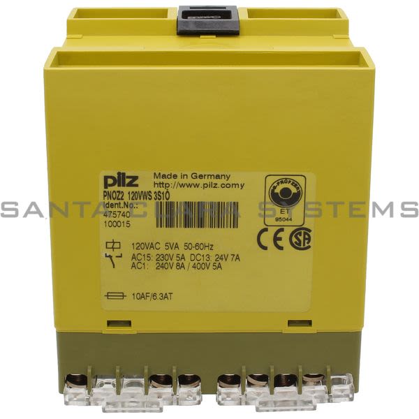 Pilz PNOZ2120VWS3S1O-475740 Safety Relay One Channel Product Image